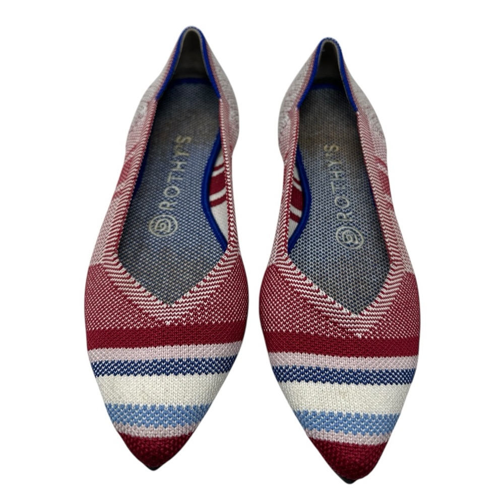 Rothy's Retired The Point Ballet Flat Slip On Varsity Stripe